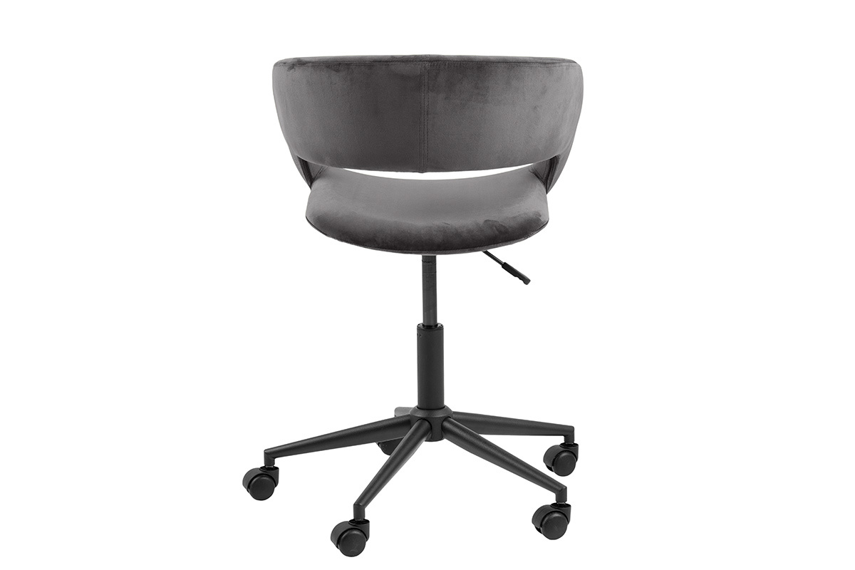 B�rostuhl aus anthrazitfarbenem Samt - DRIFT