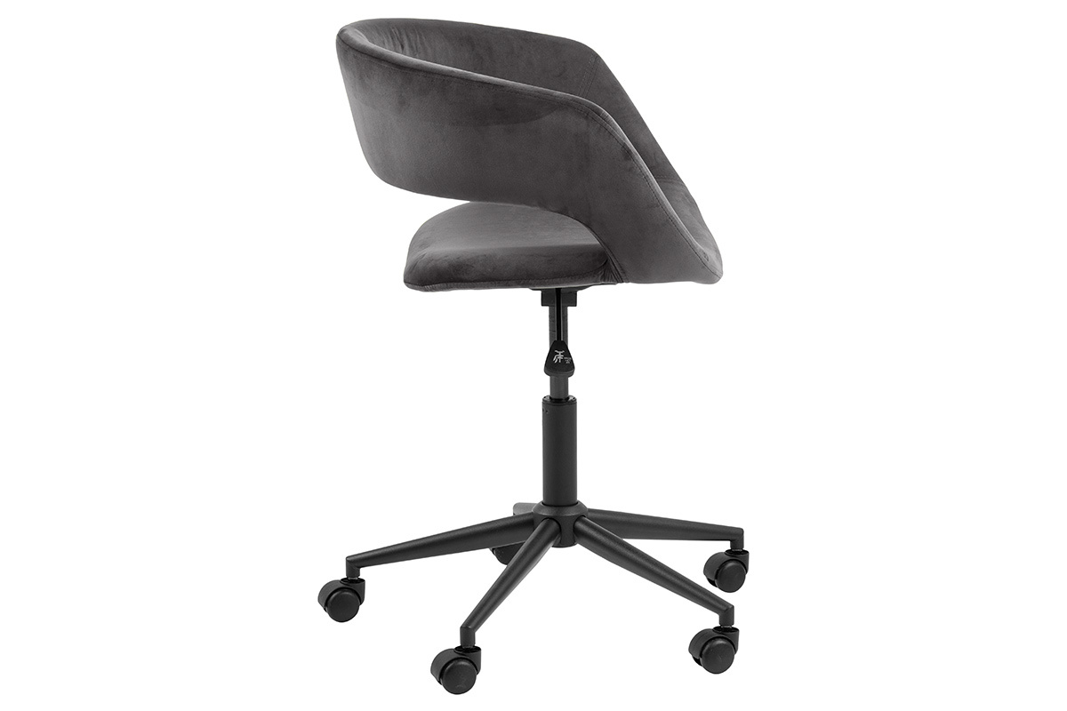 B�rostuhl aus anthrazitfarbenem Samt - DRIFT