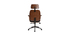 Bürostuhl / Chefsessel schwarz und dunkles Holz MUSK