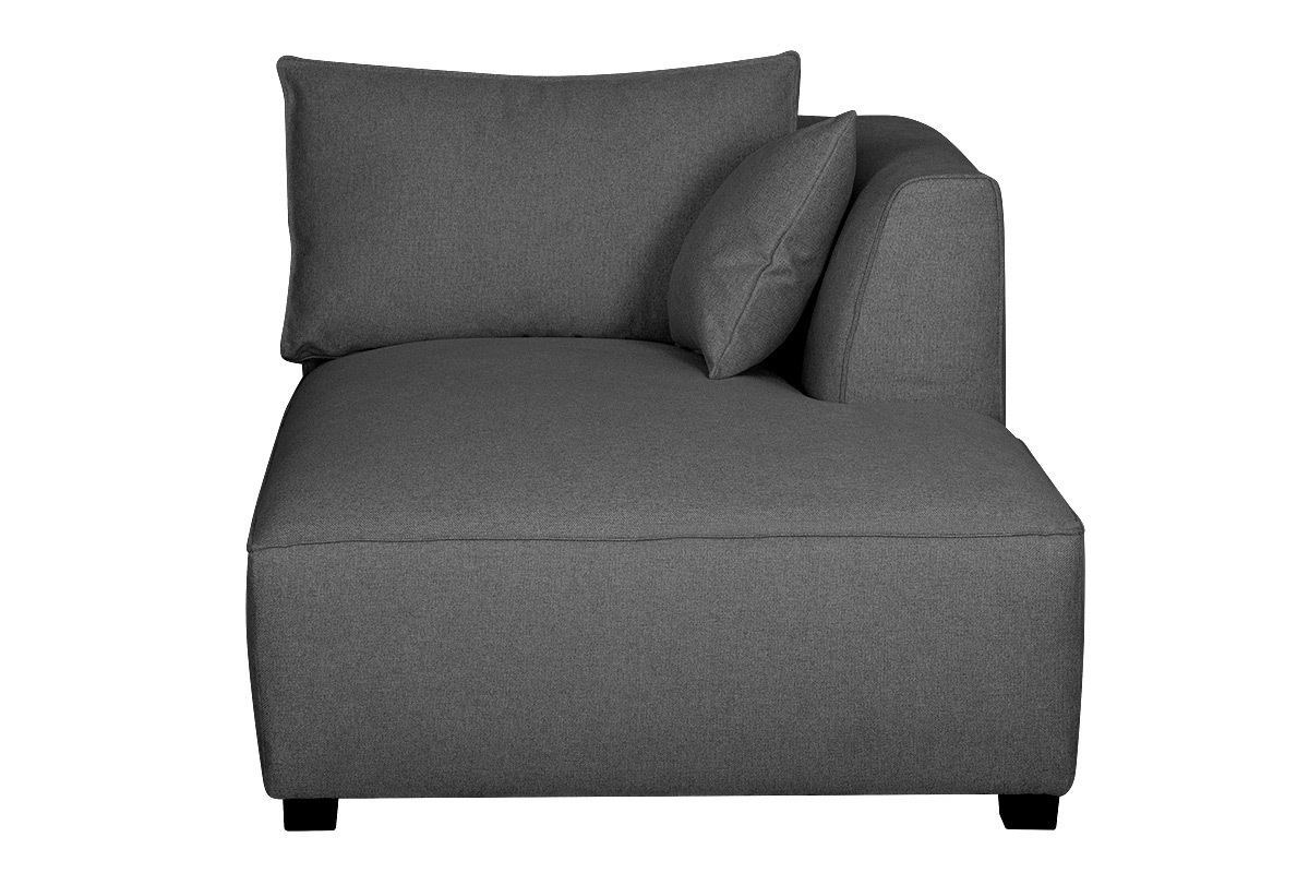 Chaiselongue gerade in anthrazitgrauem Bezug - PLURIEL