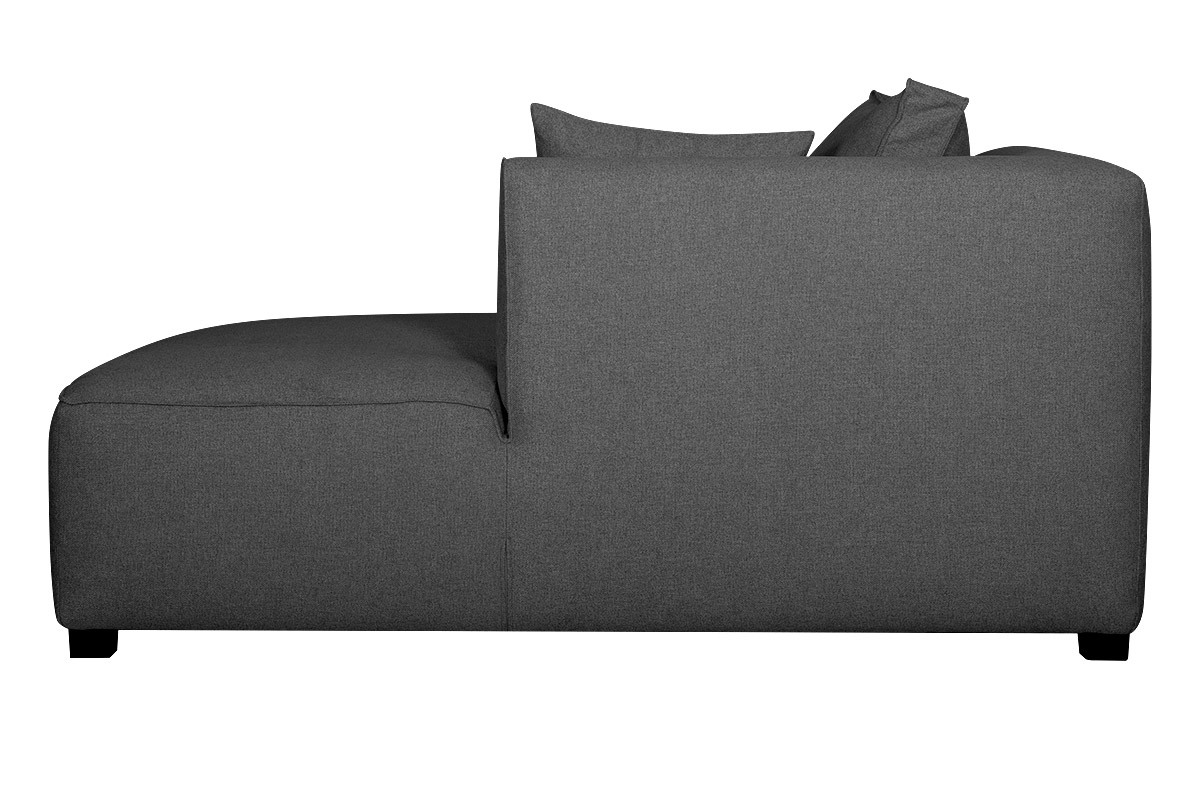 Chaiselongue gerade in anthrazitgrauem Bezug - PLURIEL