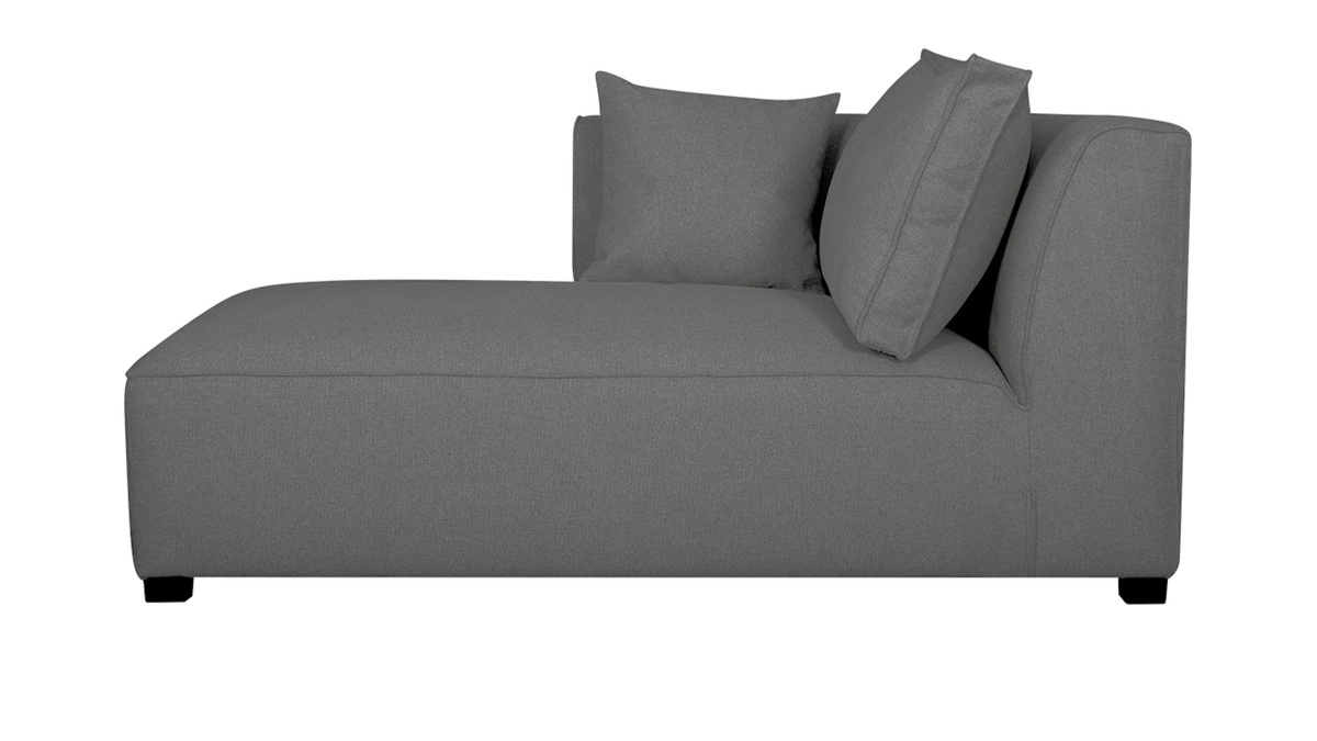 Chaiselongue gerade in anthrazitgrauem Bezug PLURIEL