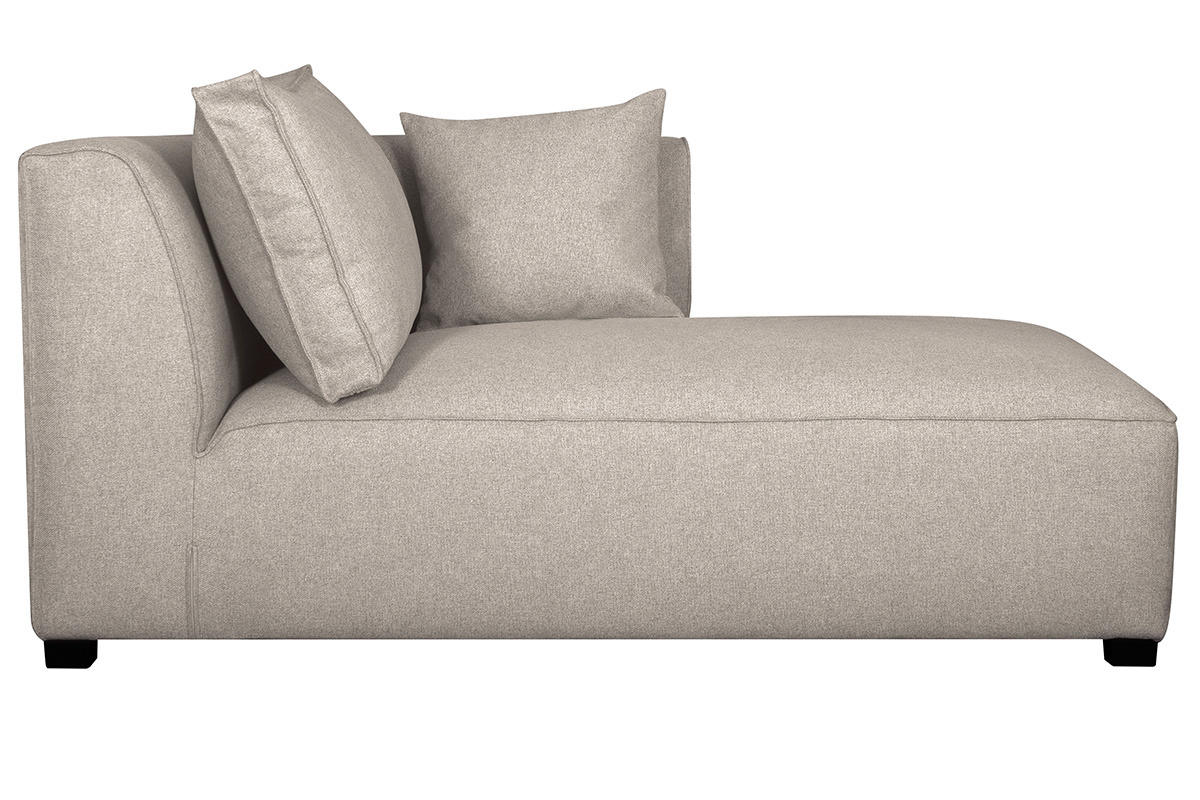 Chaiselongue gerade in beigem Bezug - PLURIEL