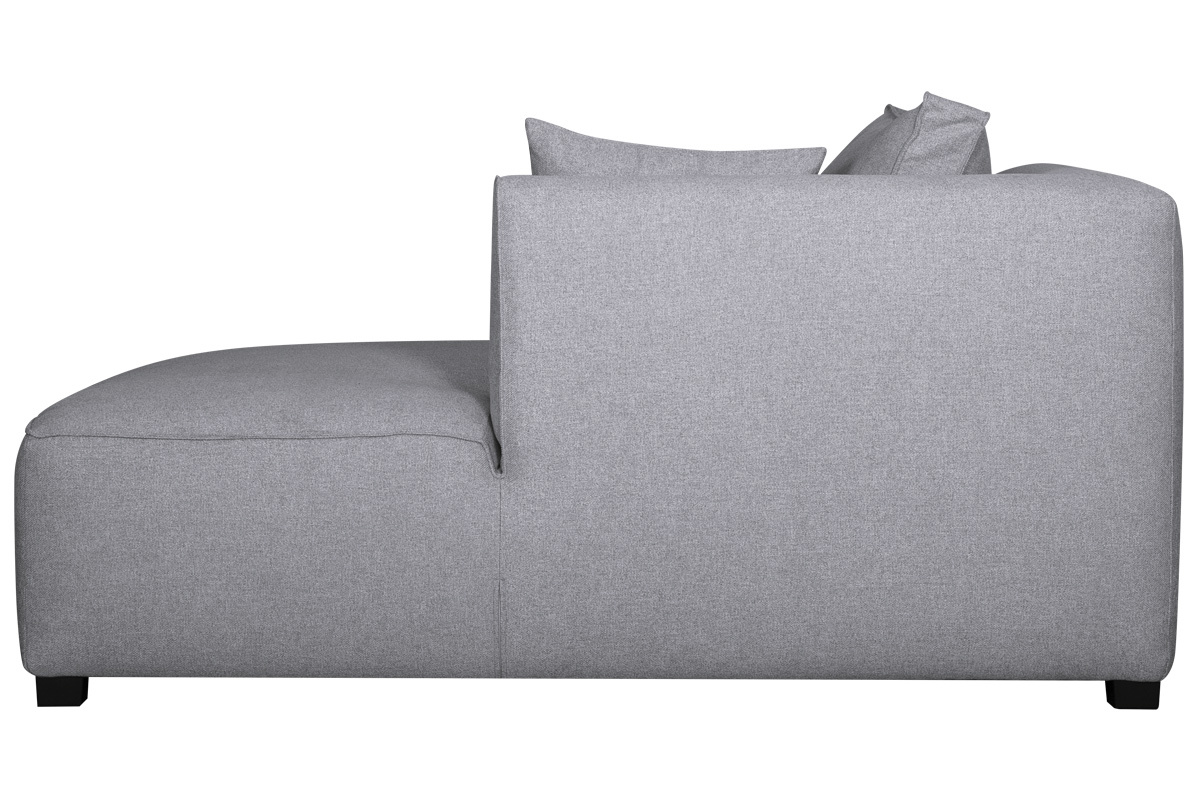 Chaiselongue gerade in hellgrauem Bezug - PLURIEL
