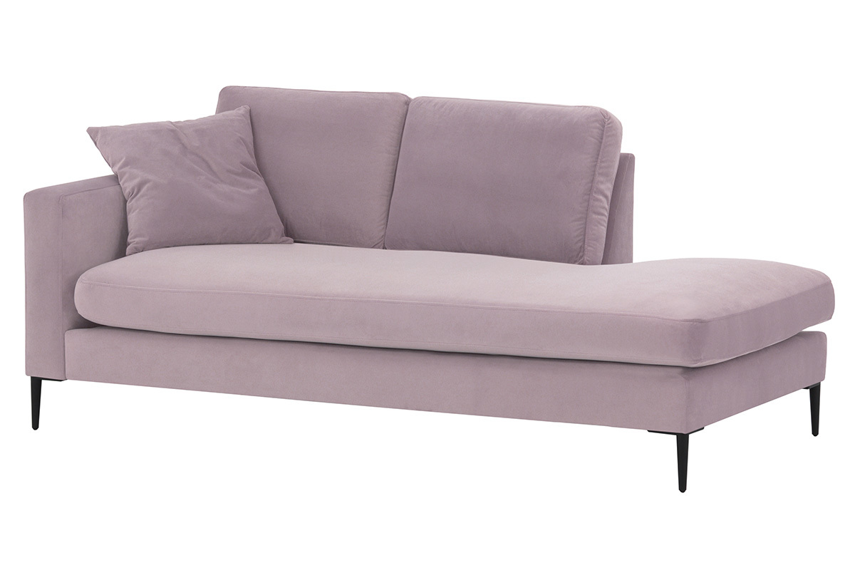Chaiselongue mit rosa Samt COZY ? Miliboo &