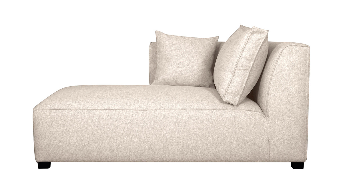 Chaiselongue Stoff Naturbeige PLURIEL