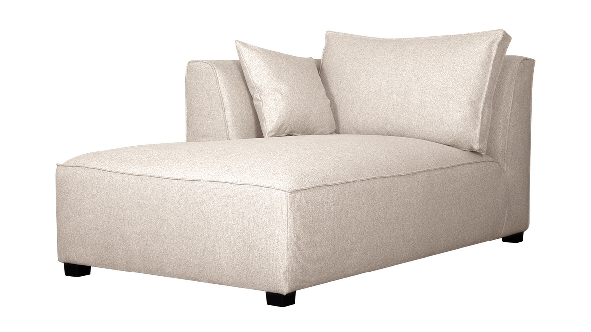 Chaiselongue Stoff Naturbeige PLURIEL