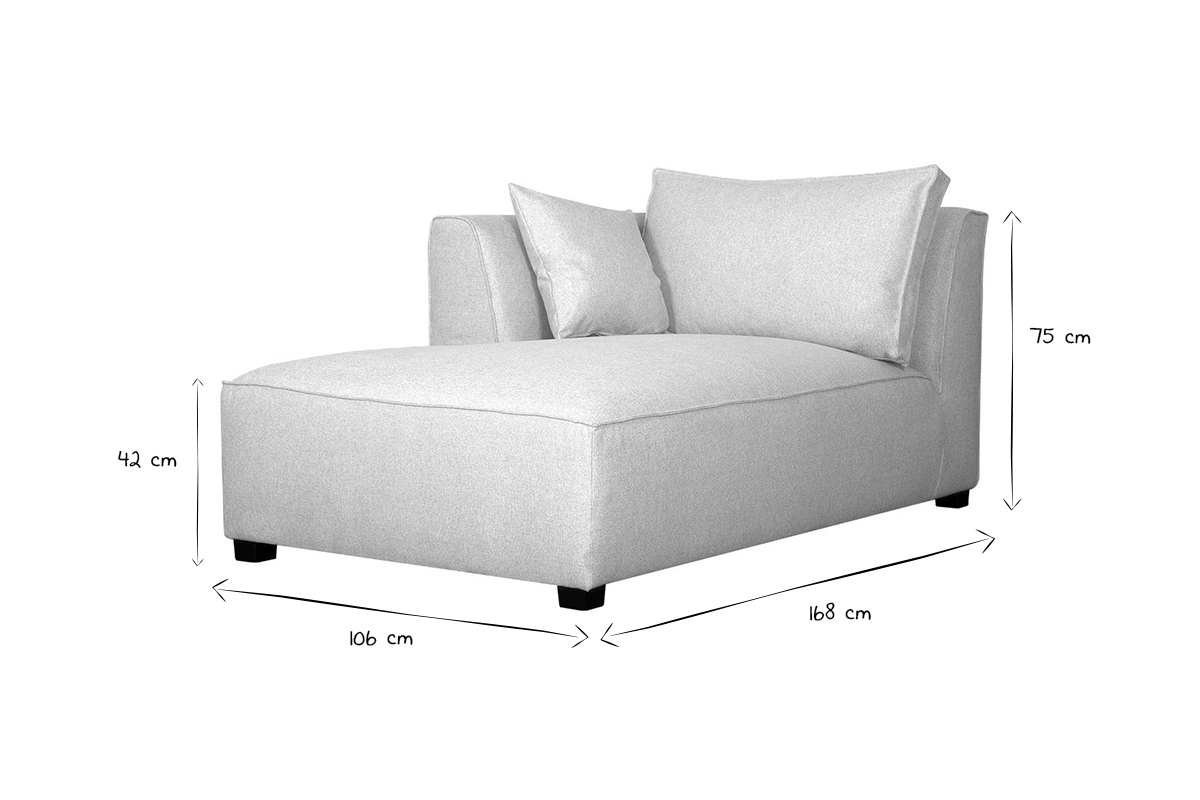 Chaiselongue Stoff Naturbeige PLURIEL