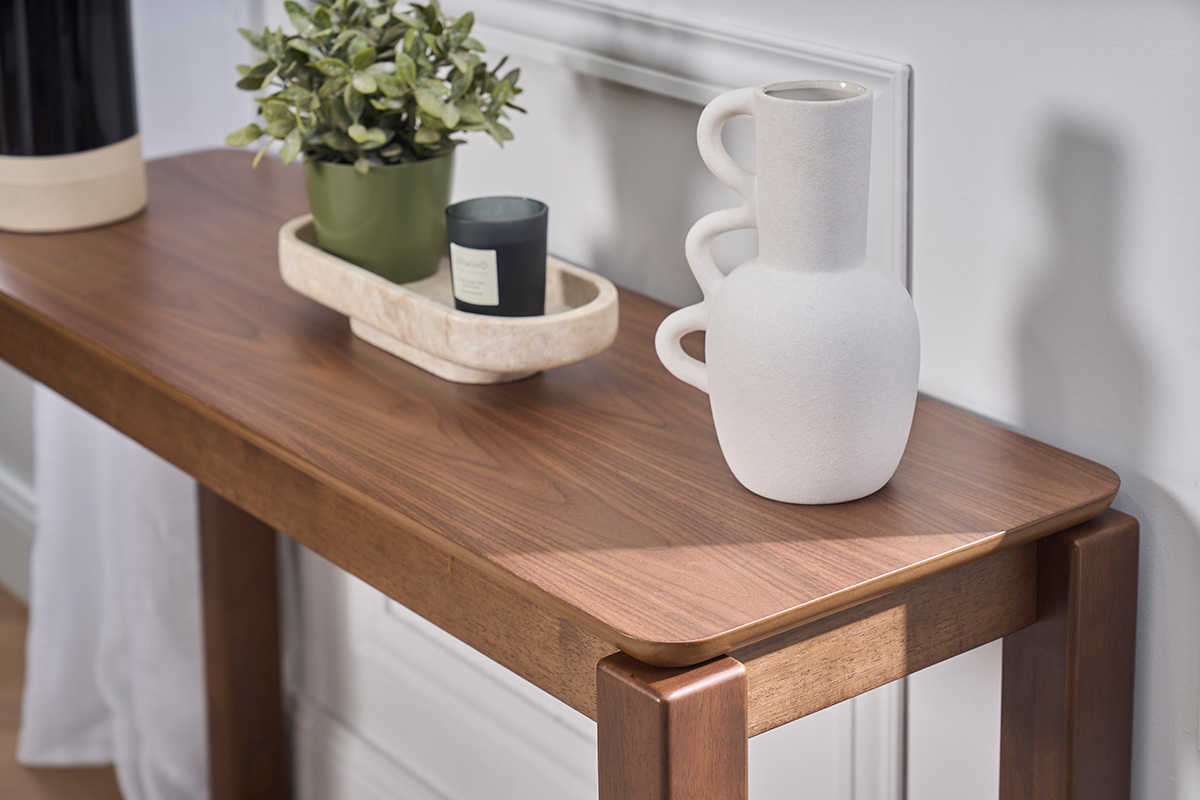 Console aus dunklem Holz Nussbaum, L120 cm RAYA