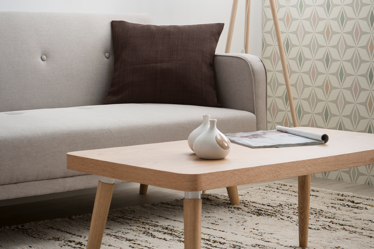 Couchtisch aus heller Eiche TOTEM