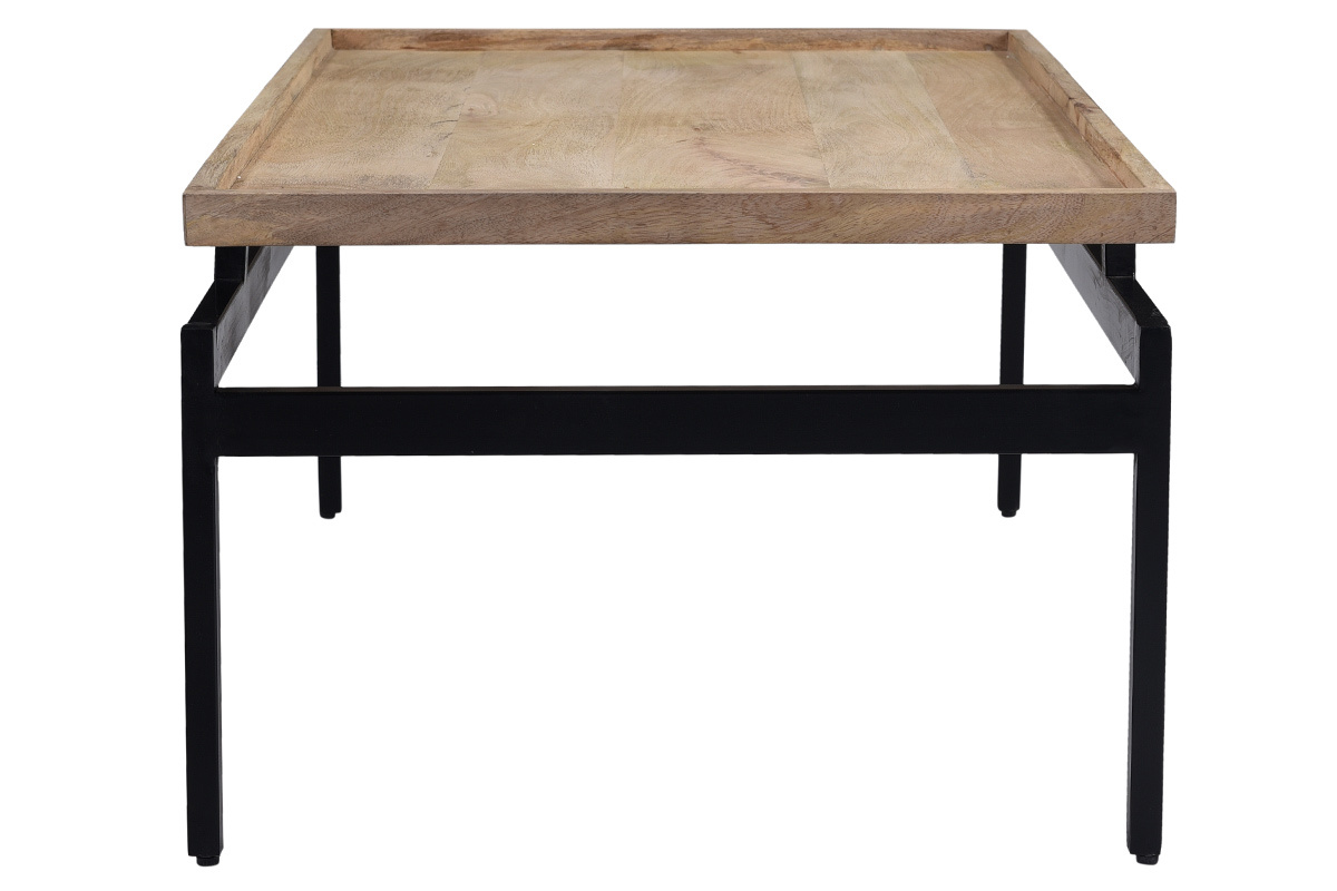 Couchtisch aus Mangoholz und schwarzem Metall L100 cm FRAME
