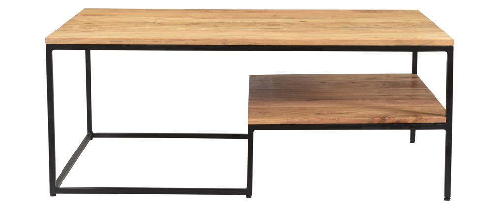 Couchtisch aus massivem Akazienholz und Metall YONA - Miliboo
