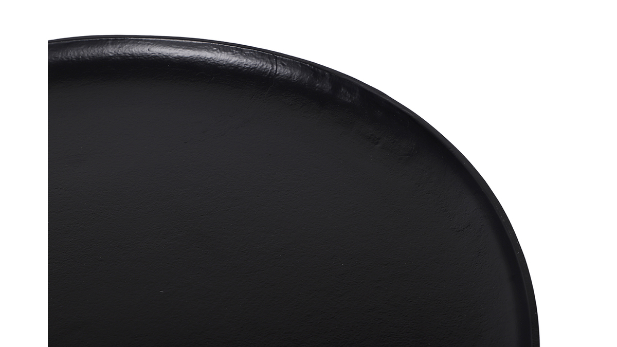 Couchtisch aus schwarzem Aluminium und Mangholz D75 cm LUMI