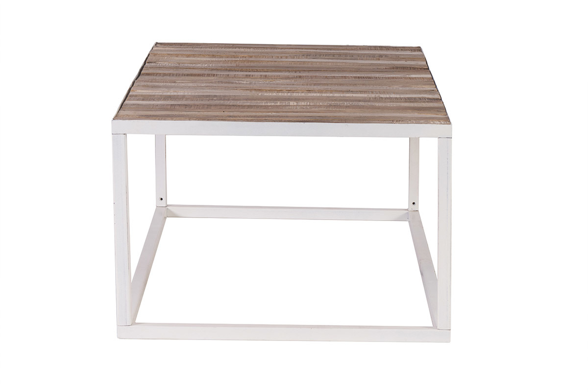 Couchtisch Holz  Metall Wei 100 x 60 cm ROCHELLE
