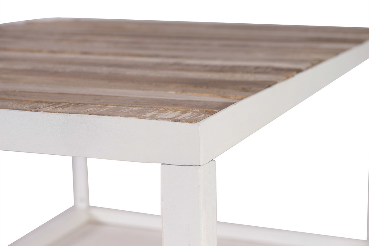 Couchtisch Holz  Metall Wei 100 x 60 cm ROCHELLE