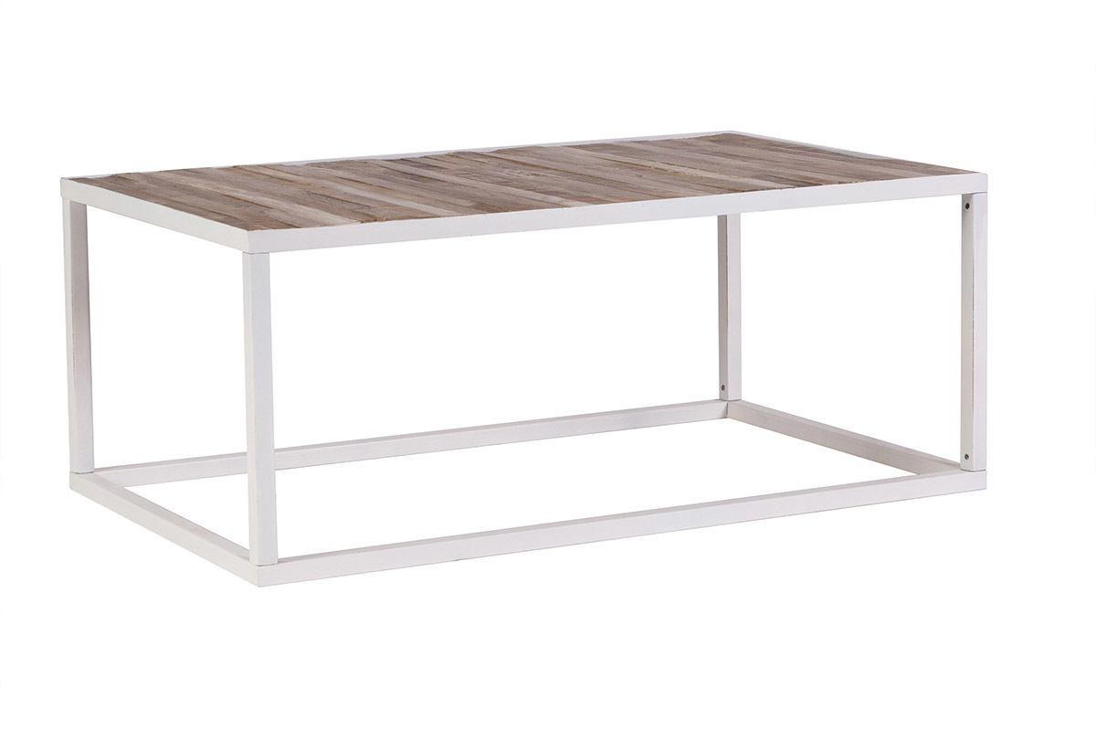 Couchtisch Holz  Metall Wei 100 x 60 cm ROCHELLE