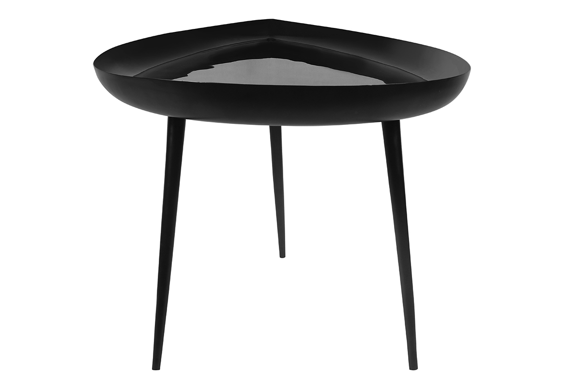 Couchtisch lackierter Stahl schwarz matt DROP