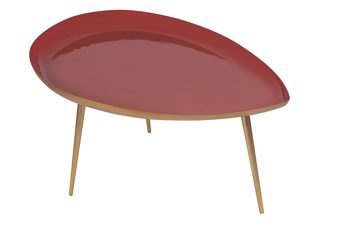 Couchtisch lackierter Stahl Terrakotta DROP