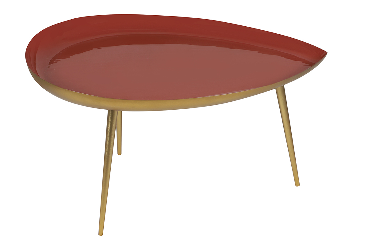 Couchtisch lackierter Stahl Terrakotta DROP