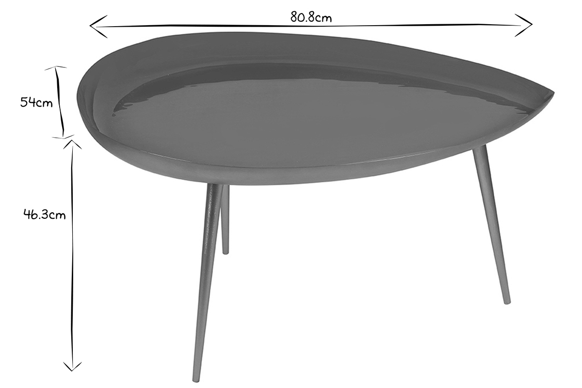 Couchtisch lackierter Stahl Terrakotta DROP