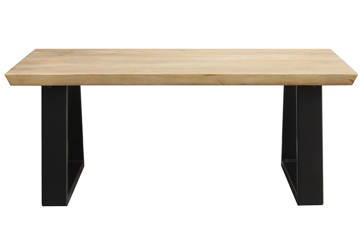 Couchtisch Mango und schwarzes Metall VIJAY