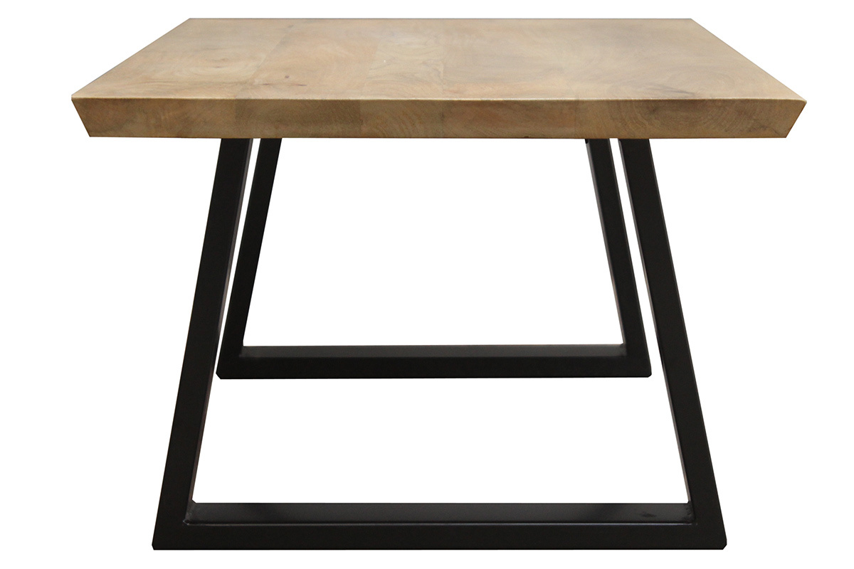 Couchtisch Mango und schwarzes Metall VIJAY