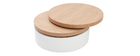 Couchtisch mit drehbaren Tischplatten und Staufläche Weiß und Holz ICON