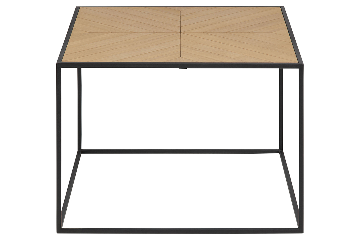 Couchtisch quadratisch Holz und Metall schwarz 60 cm KARE