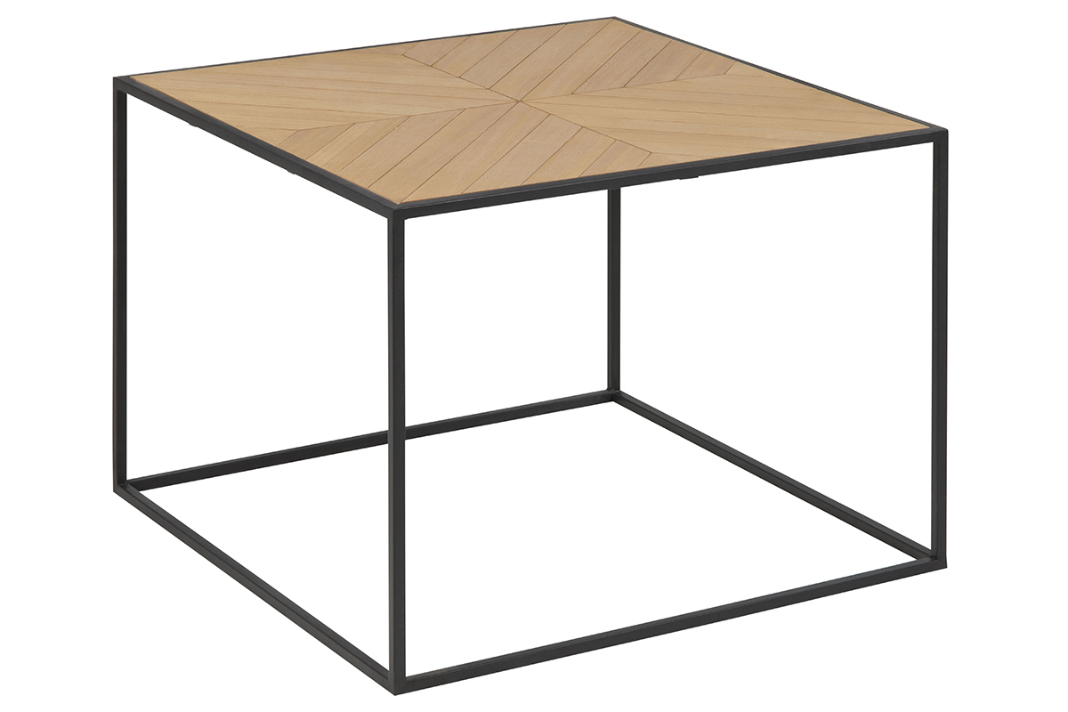 Couchtisch quadratisch Holz und Metall schwarz 60 cm KARE