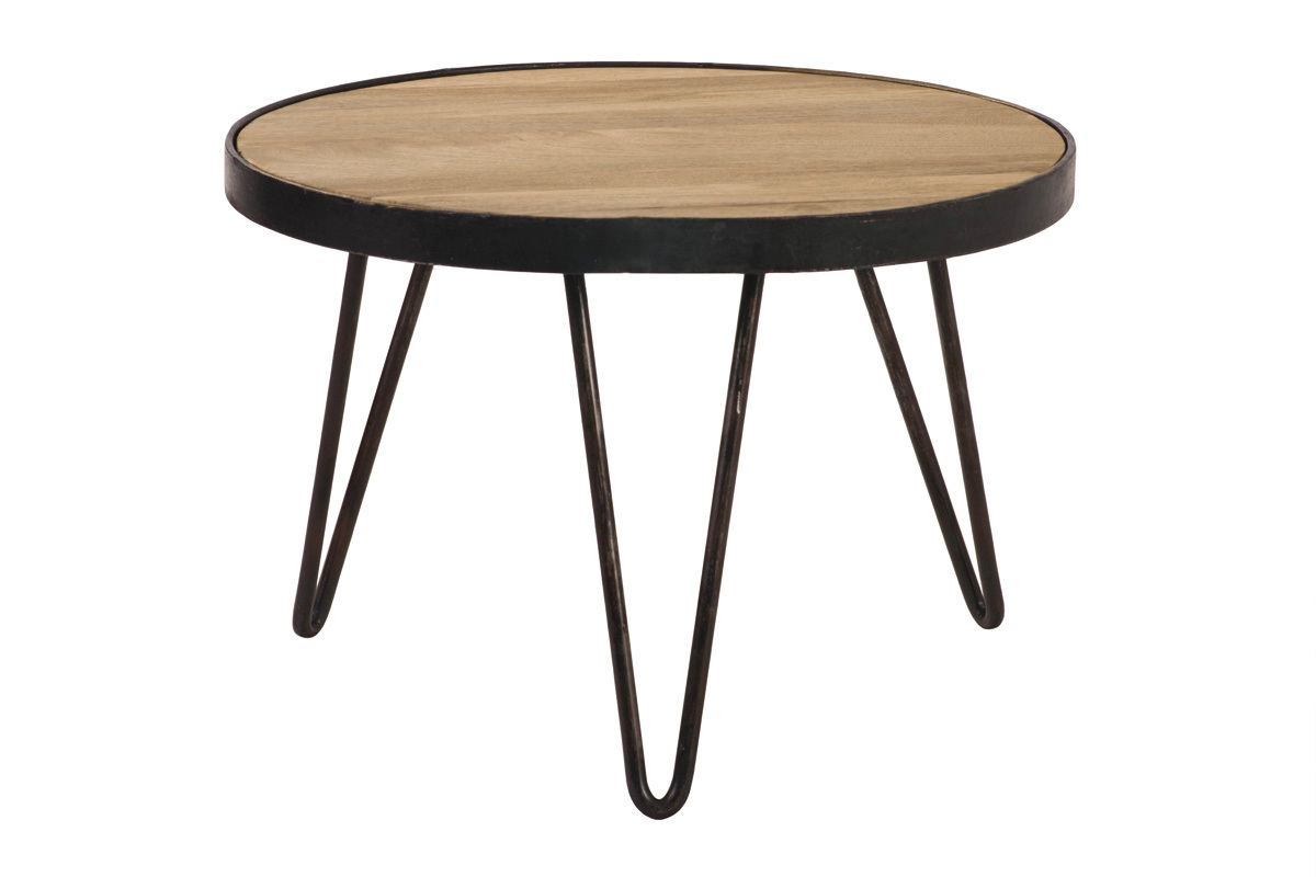Couchtisch rund Industrie-Design 50 x 35 cm ATELIER