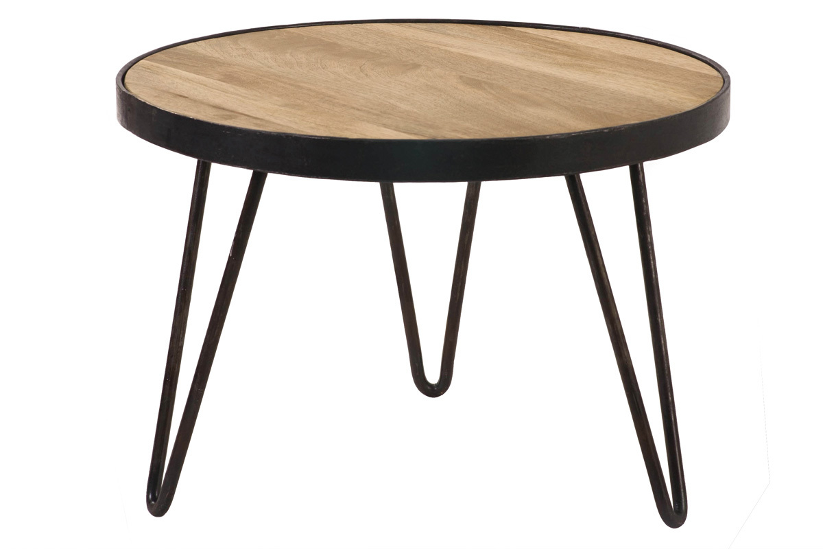 Couchtisch rund Industrie-Design 50 x 35 cm ATELIER