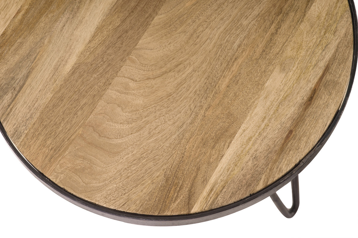 Couchtisch rund Industrie-Design 50 x 35 cm ATELIER