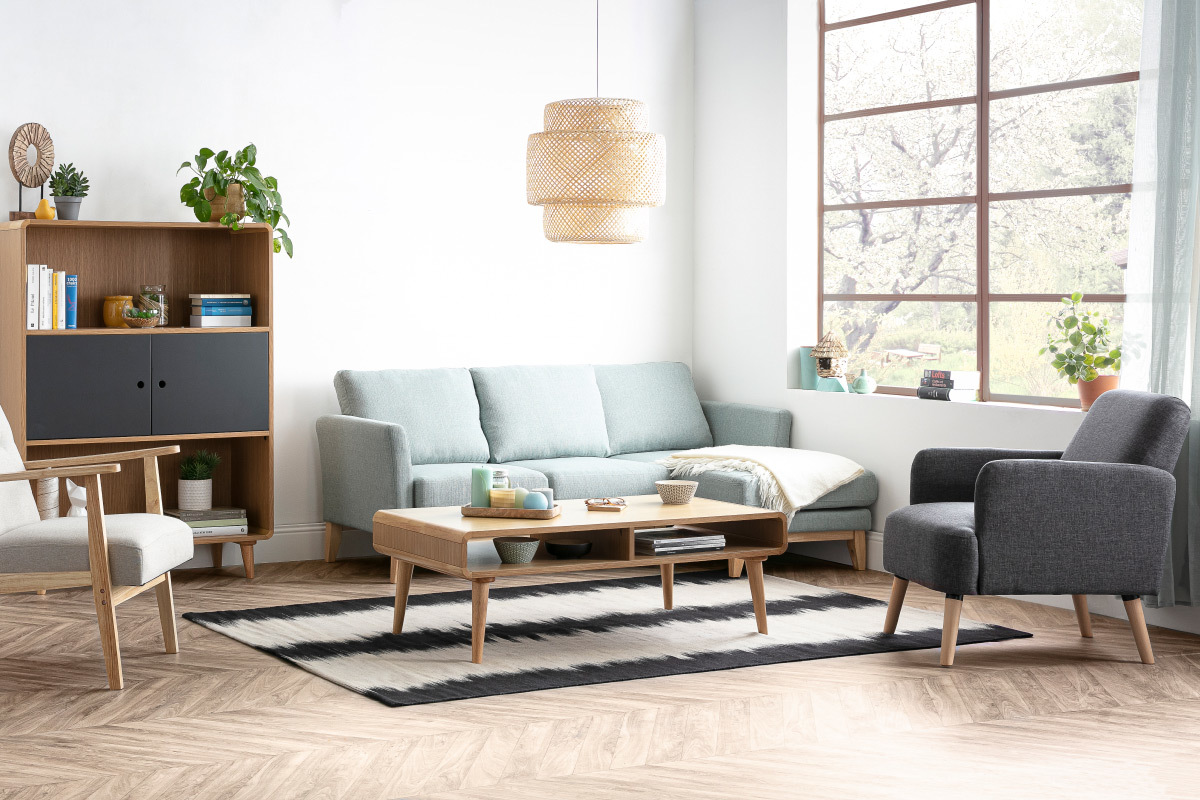 Couchtisch Skandinavisch Helle Eiche Und Grau Copenhague Miliboo