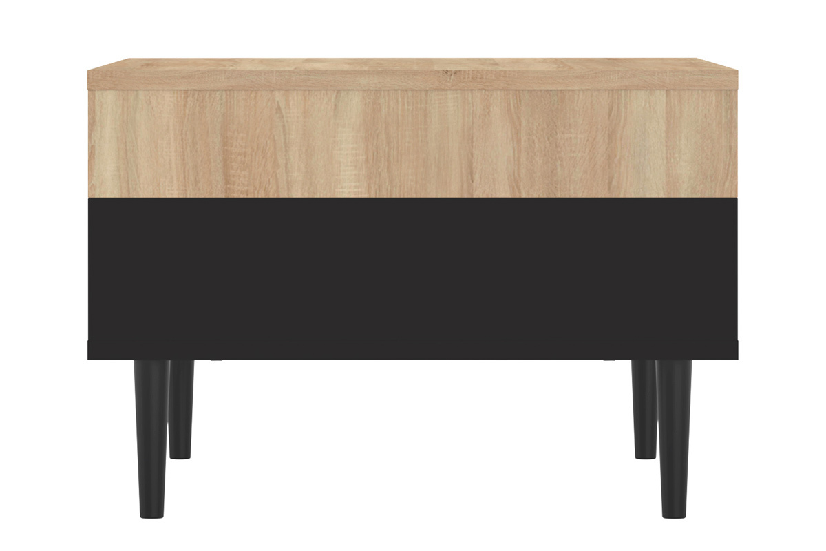 Couchtisch skandinavisch Holz und schwarz STRIPE