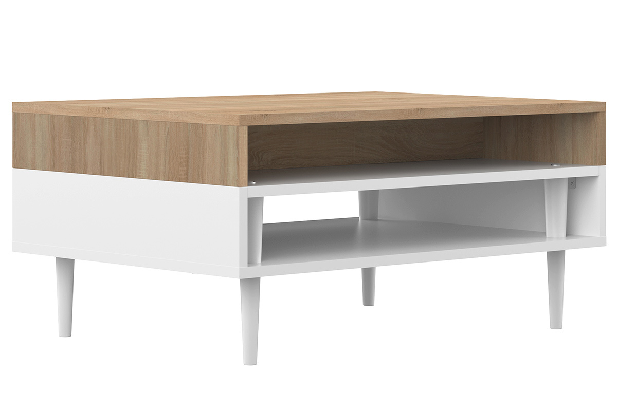 Couchtisch skandinavisch Holz und wei� STRIPE