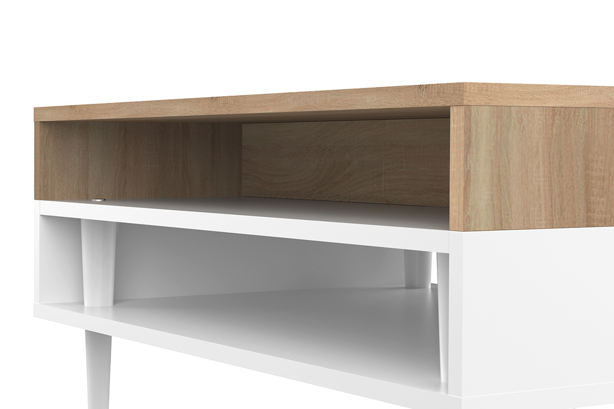 Couchtisch skandinavisch Holz und wei� STRIPE