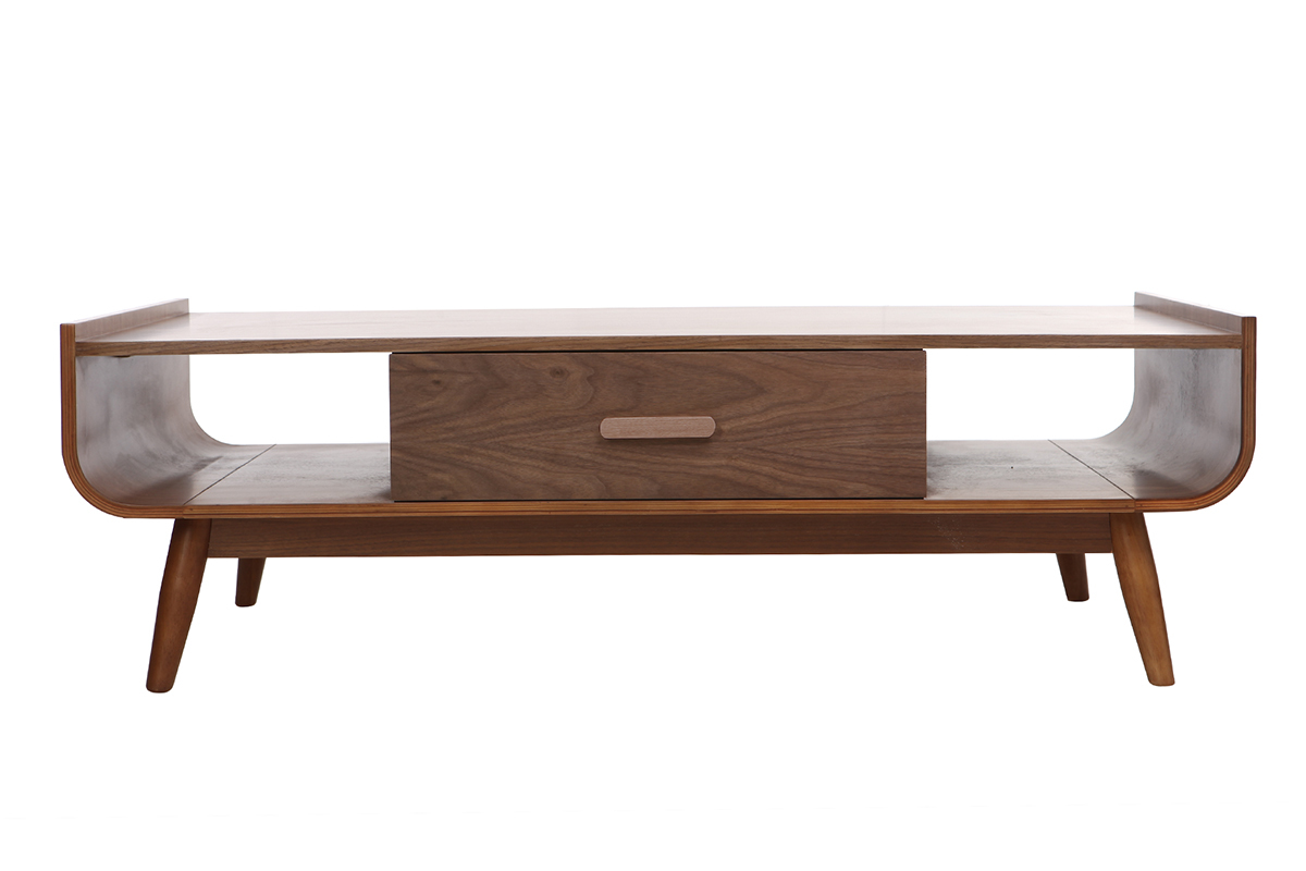 Couchtisch Vintage Holz Nussbaum HALLEN