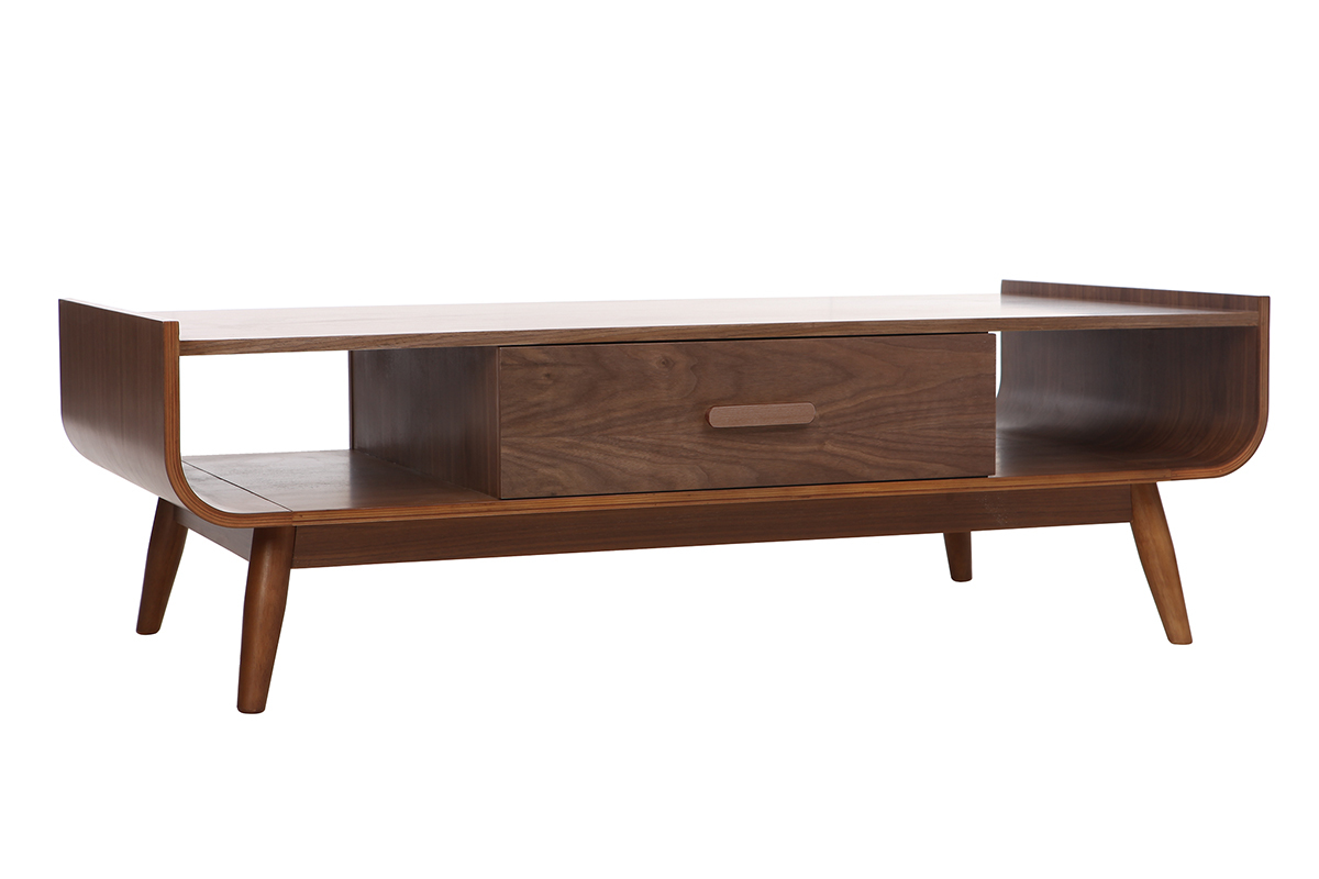 Couchtisch Vintage Holz Nussbaum HALLEN