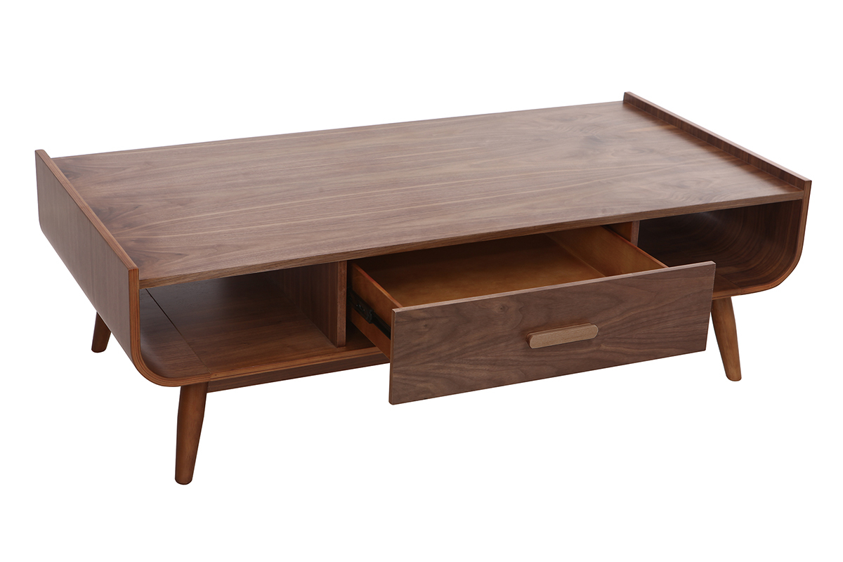 Couchtisch Vintage Holz Nussbaum HALLEN