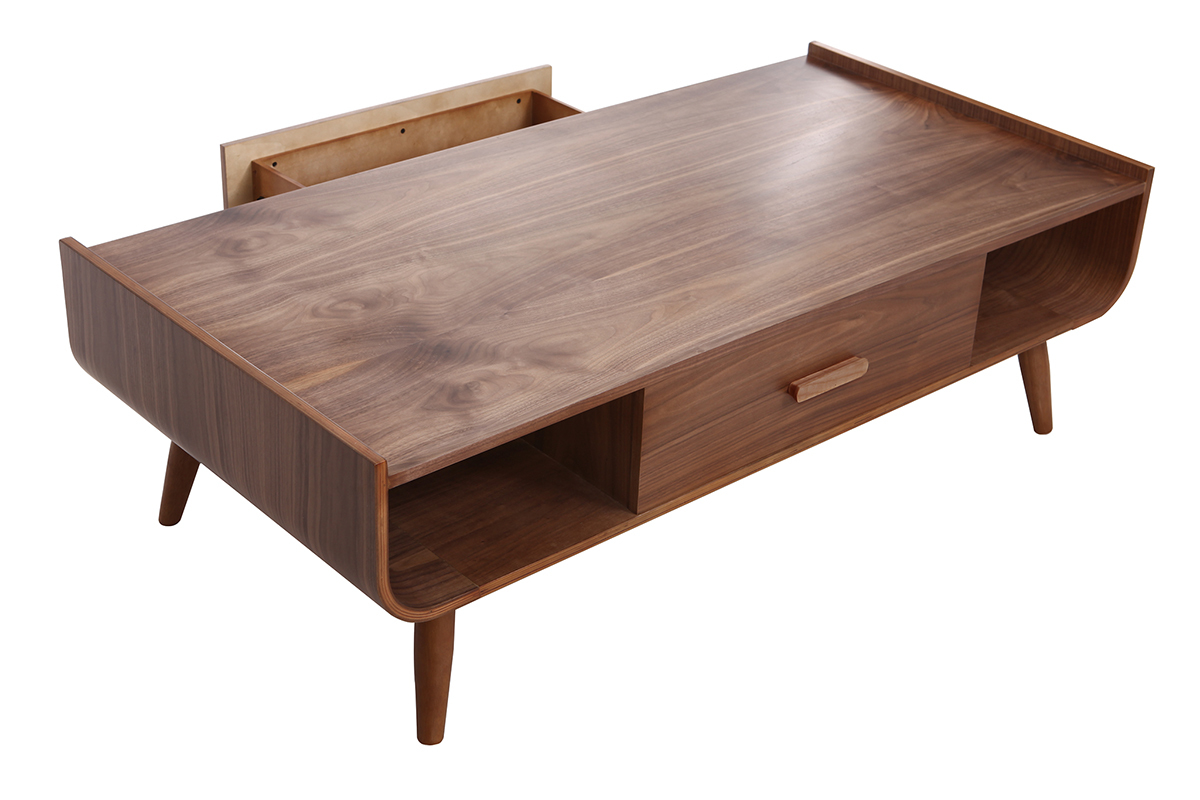 Couchtisch Vintage Holz Nussbaum HALLEN