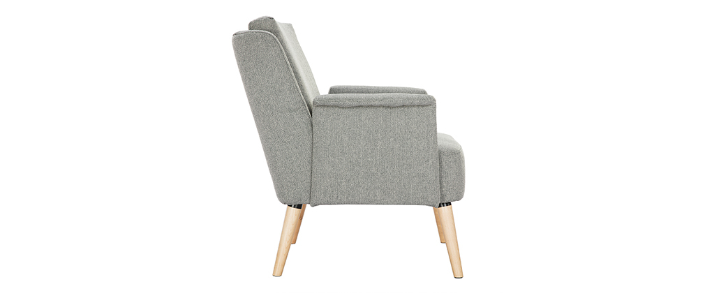 Der skandinavische Sessel AEOLA hellgrau und aus Holz - Miliboo