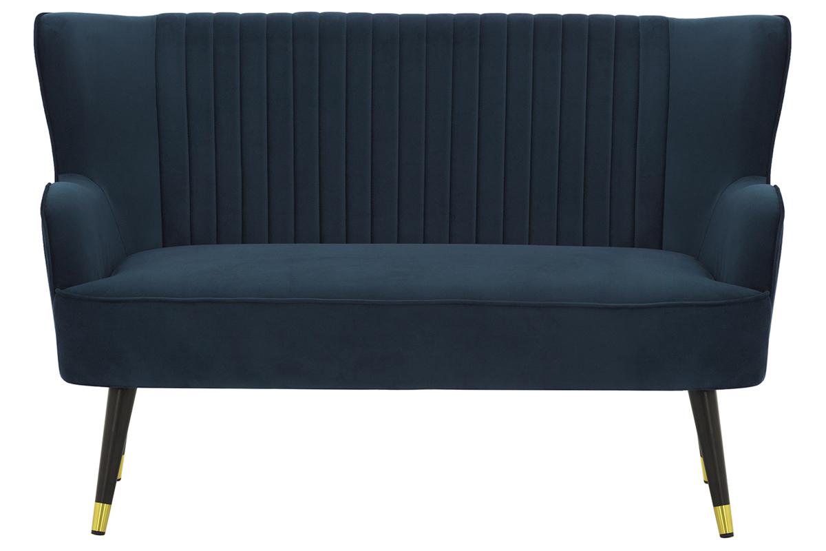 Design-Bank Velours Blau VERTIGO