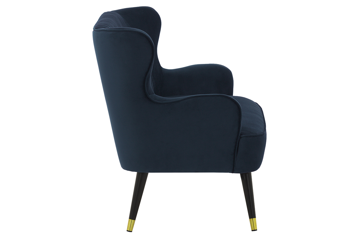 Design-Bank Velours Blau VERTIGO