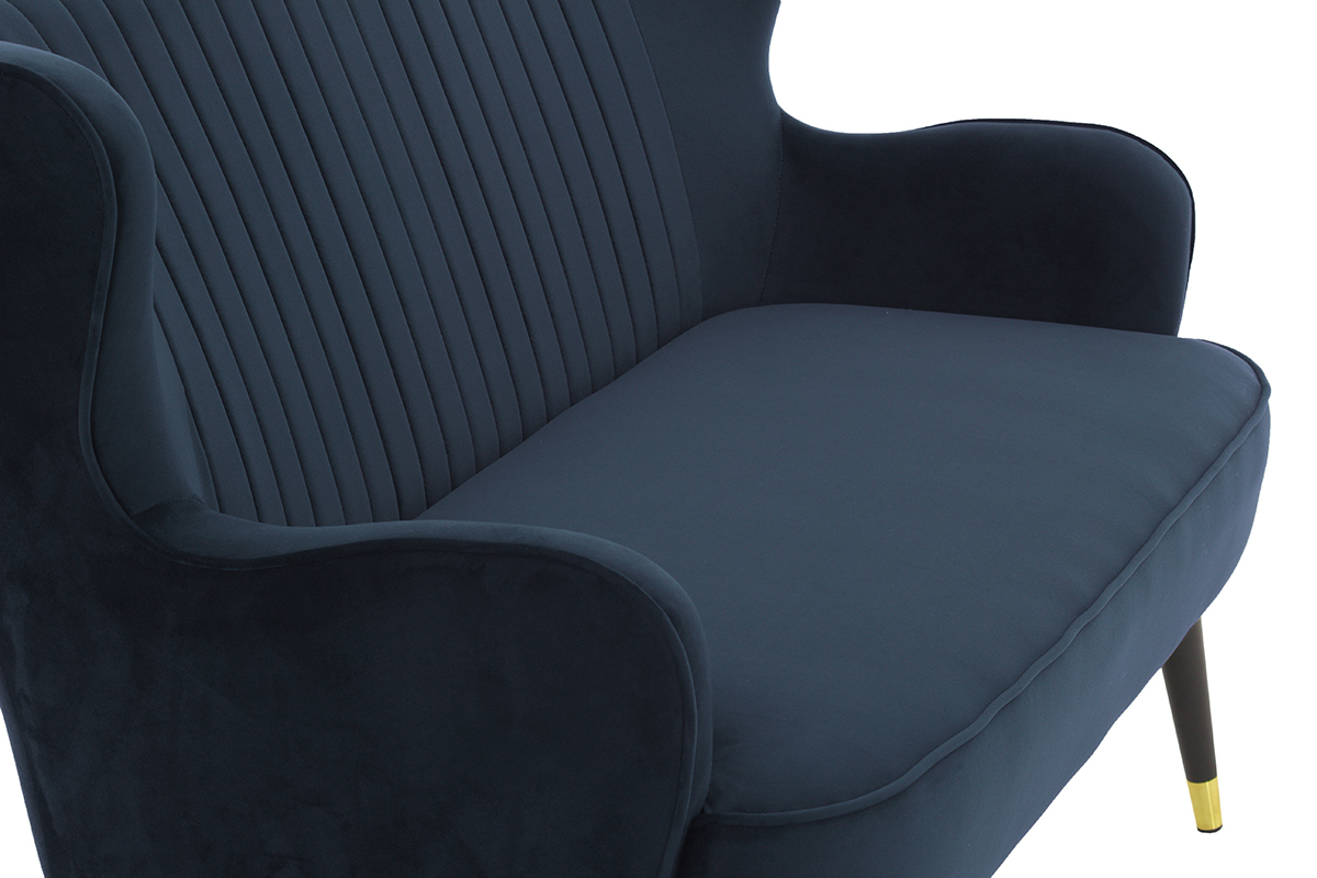 Design-Bank Velours Blau VERTIGO