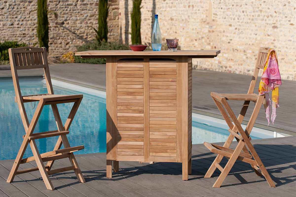 Design-Bar aus Teakholz ABACOS