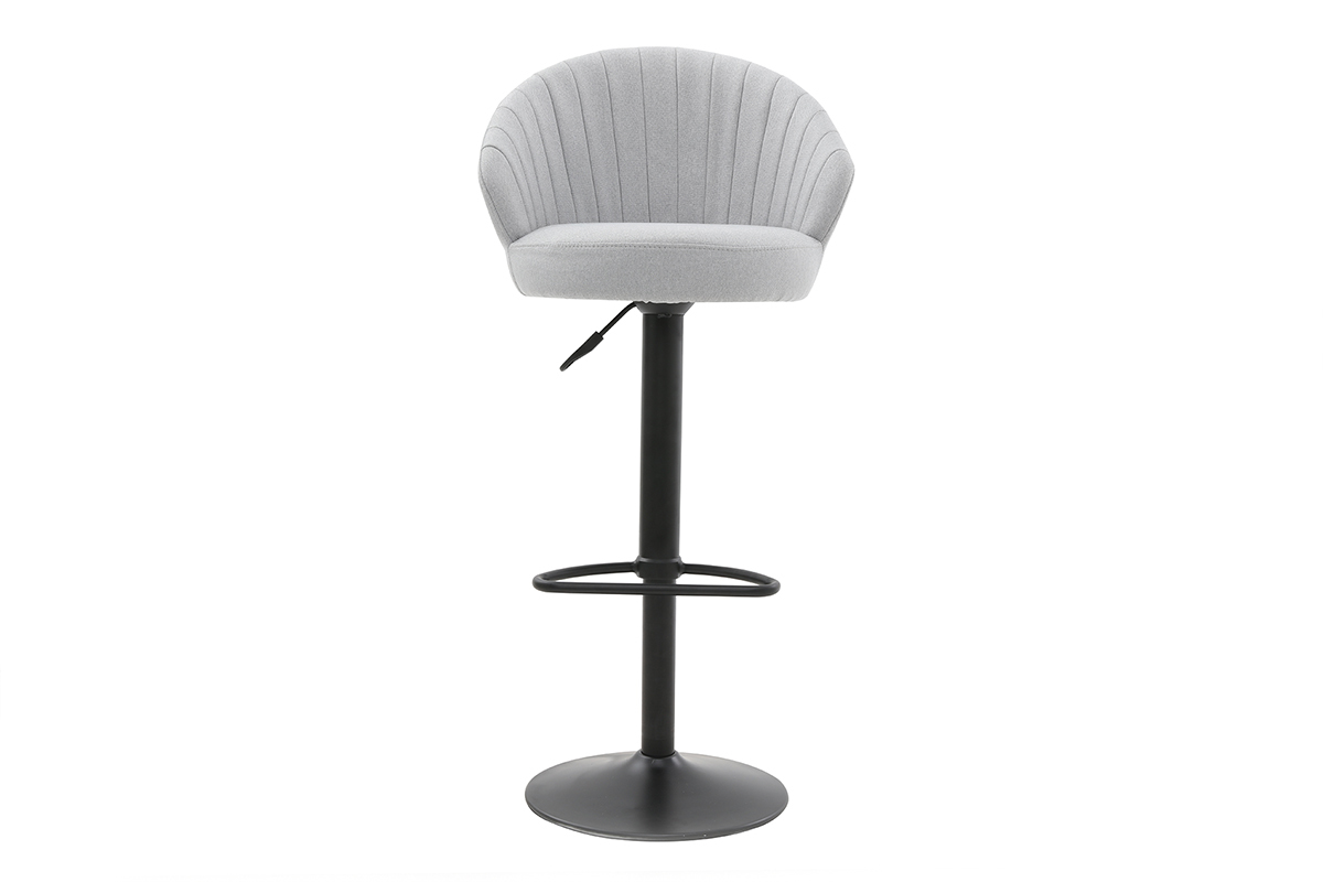 Design-Barhocker aus grauem Stoff IZAAC