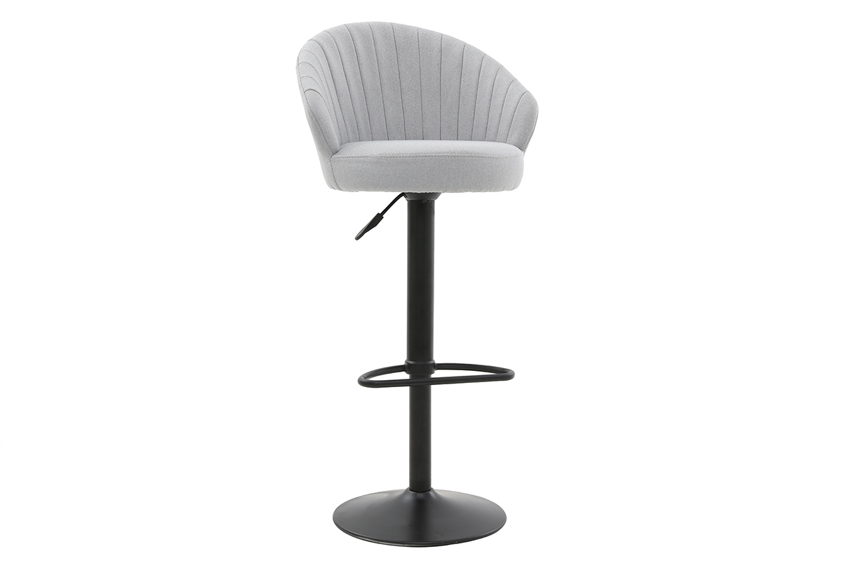 Design-Barhocker aus grauem Stoff IZAAC