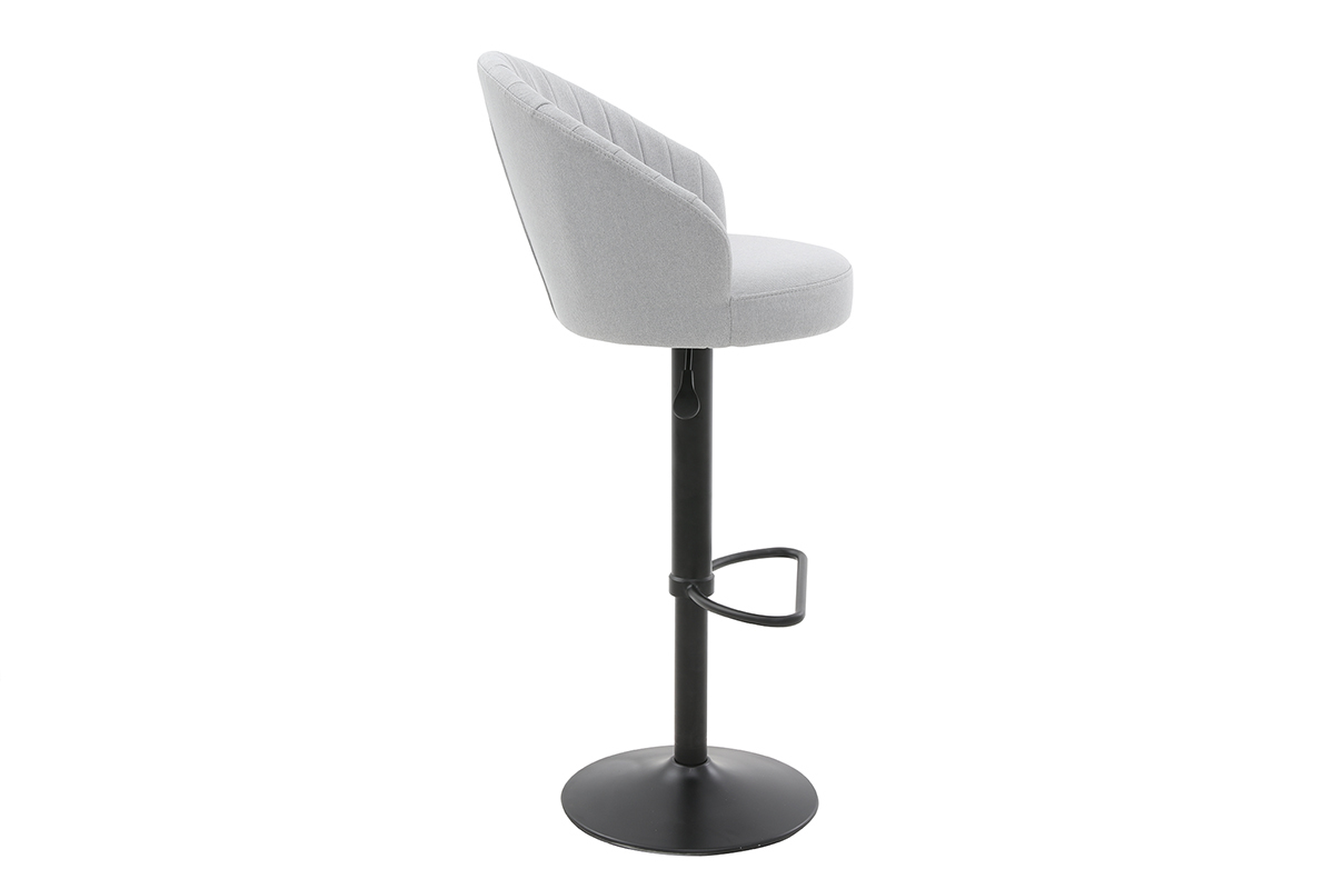 Design-Barhocker aus grauem Stoff IZAAC