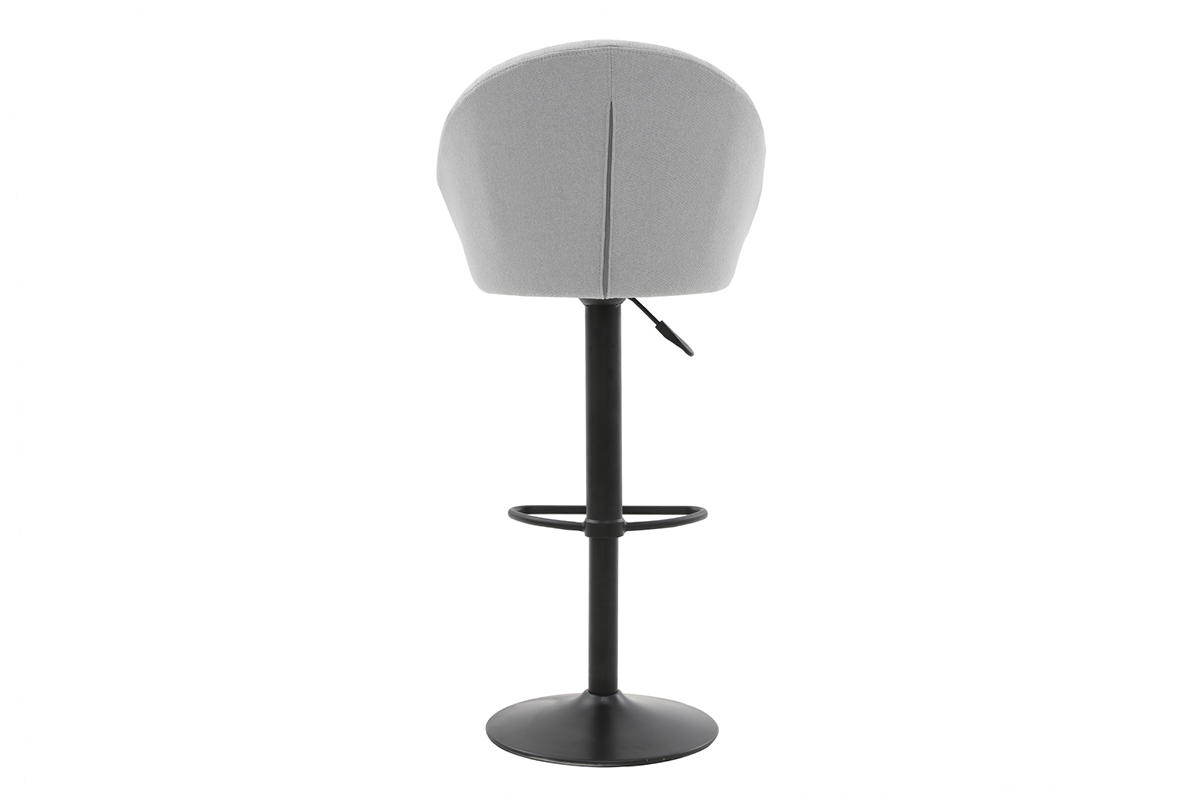 Design-Barhocker aus grauem Stoff IZAAC