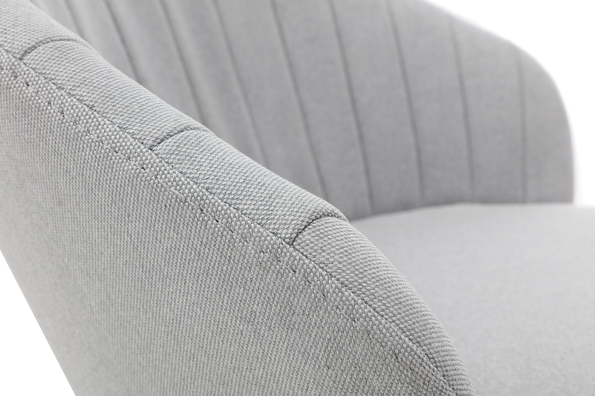 Design-Barhocker aus grauem Stoff IZAAC